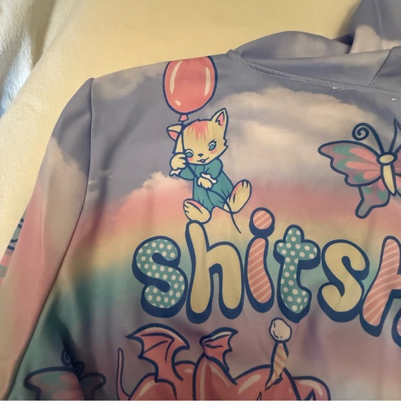 Sugar Thrillz Not So Funhouse Circus Hoodie Pastel Medium Dolls Kill Sh Show Cat - Picture 13 of 16